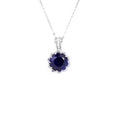 Midnight Lotus Necklace — 6ct royal blue sapphire pendant in 925 sterling silver