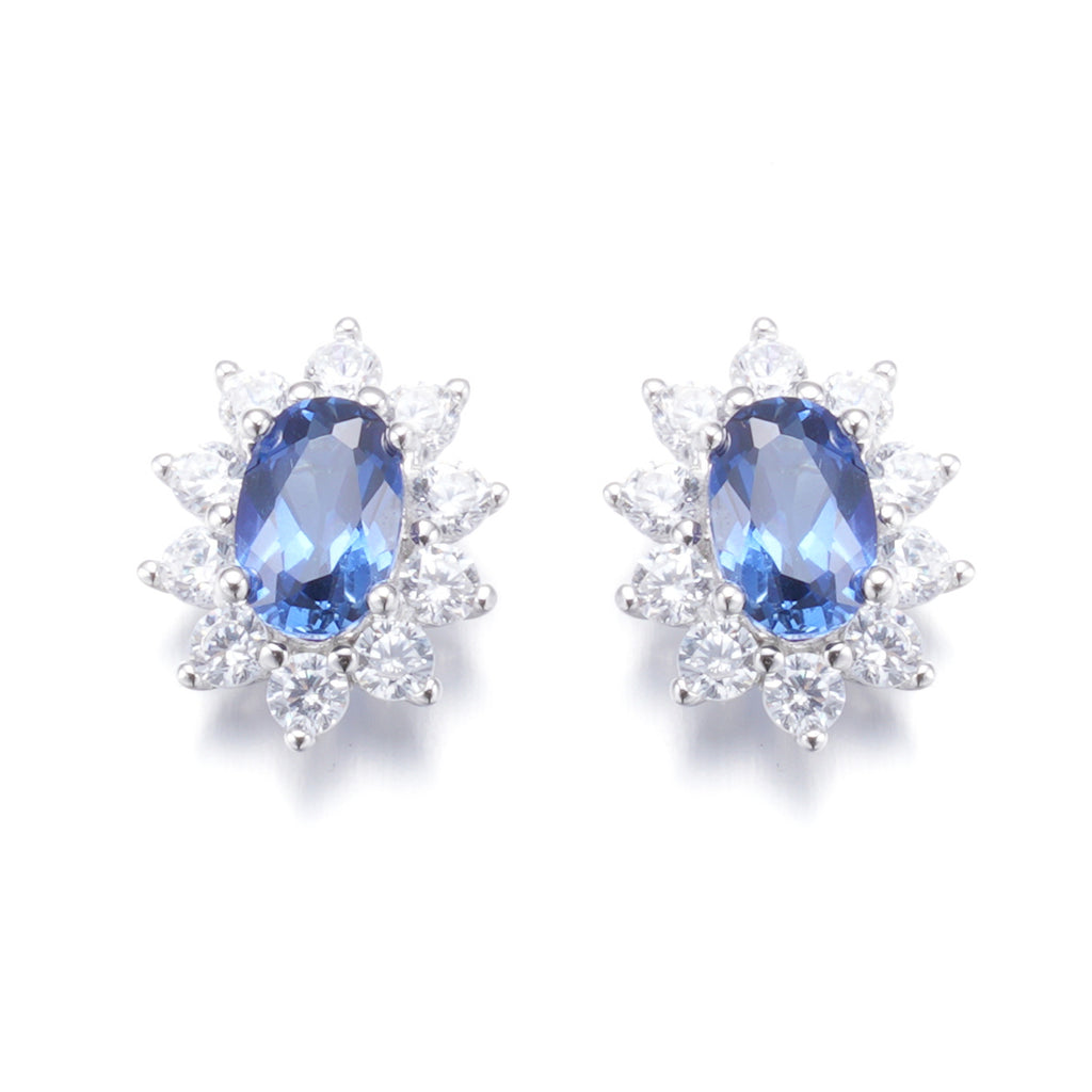 Spencer Icon Stud Earrings — blue sapphire studs in 925 sterling silver