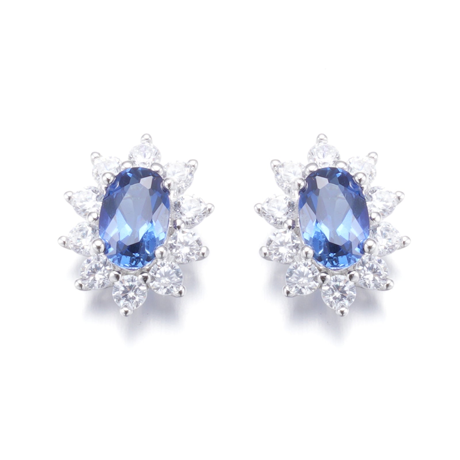 Spencer Icon Stud Earrings — blue sapphire studs in 925 sterling silver