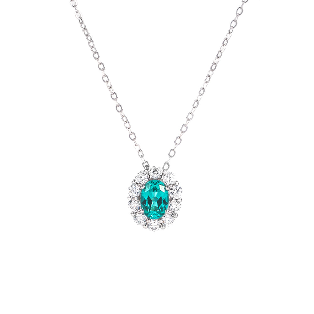 The Neon Lagoon Necklace vivid blue gemstone necklace by Iris & Carly