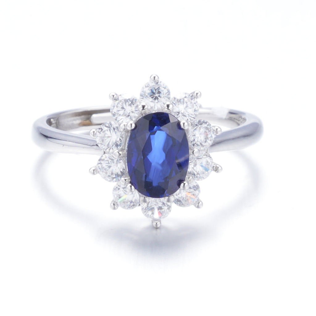 The Spencer Icon — royal blue sapphire ring in 925 sterling silver
