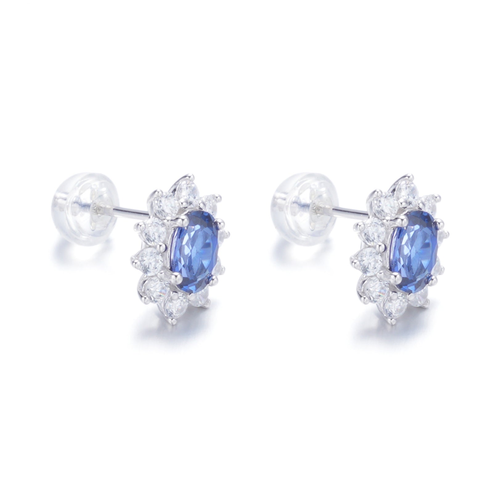 Spencer Icon Stud Earrings — blue sapphire studs in 925 sterling silver