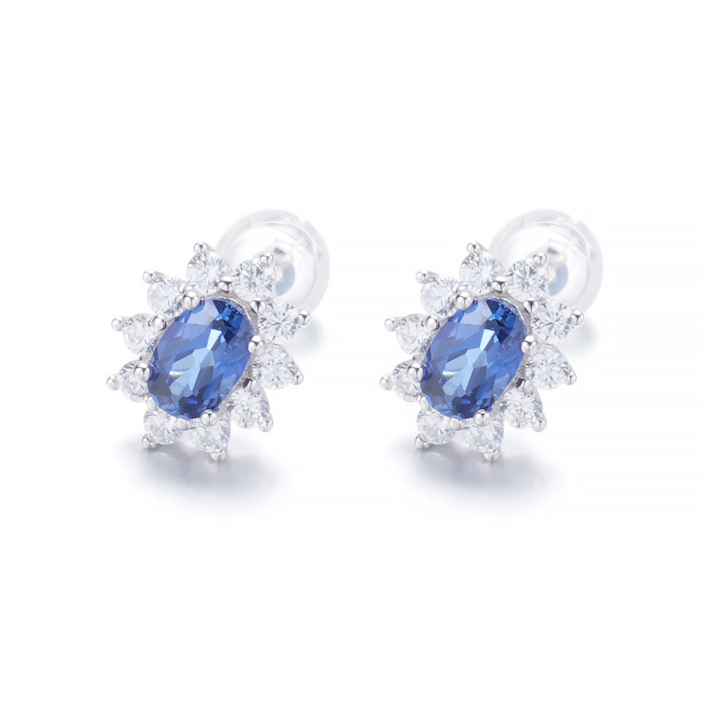Spencer Icon Stud Earrings — blue sapphire studs in 925 sterling silver