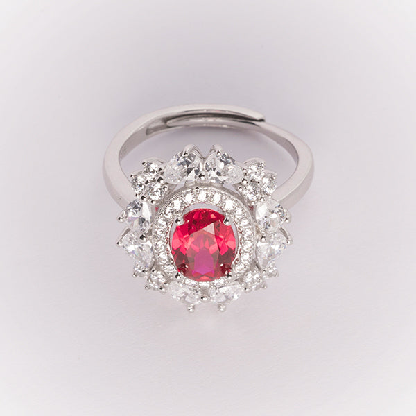 The Solar Ruby — lab-grown ruby ring in 925 sterling silver