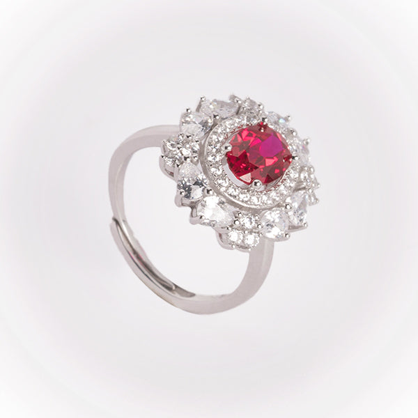 The Solar Ruby — lab-grown ruby ring in 925 sterling silver