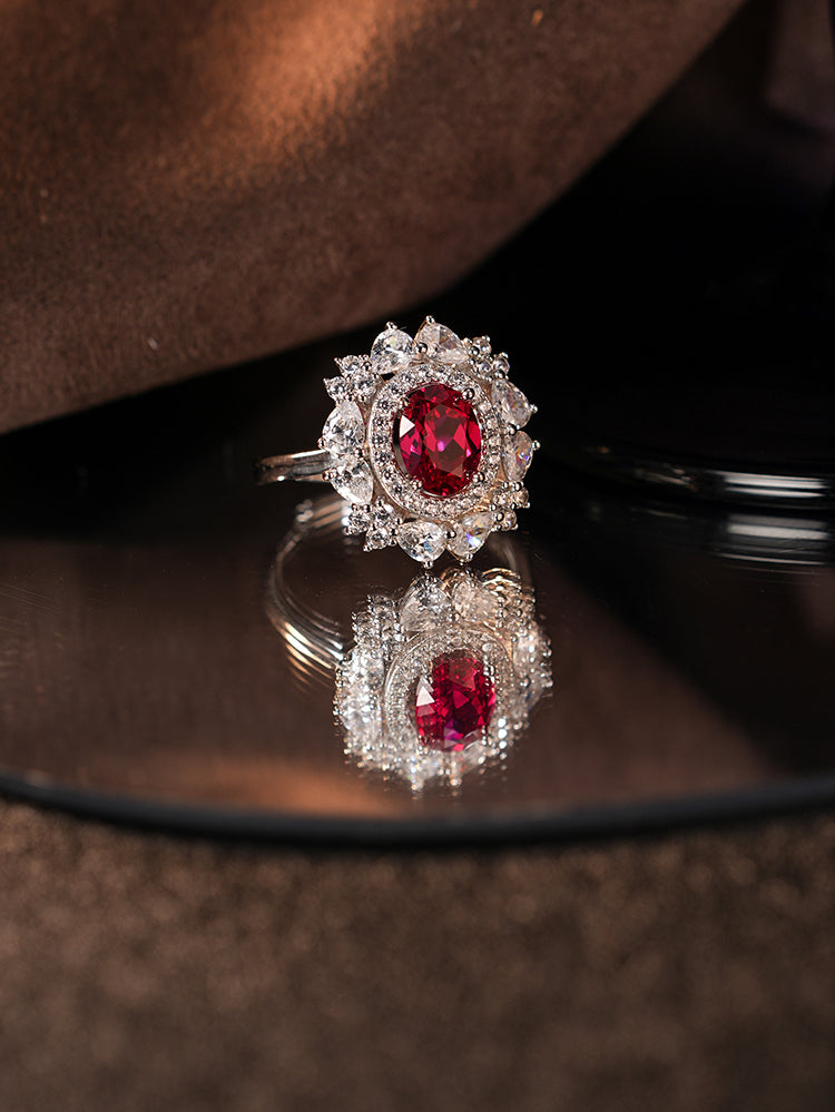 The Solar Ruby — lab-grown ruby ring in 925 sterling silver