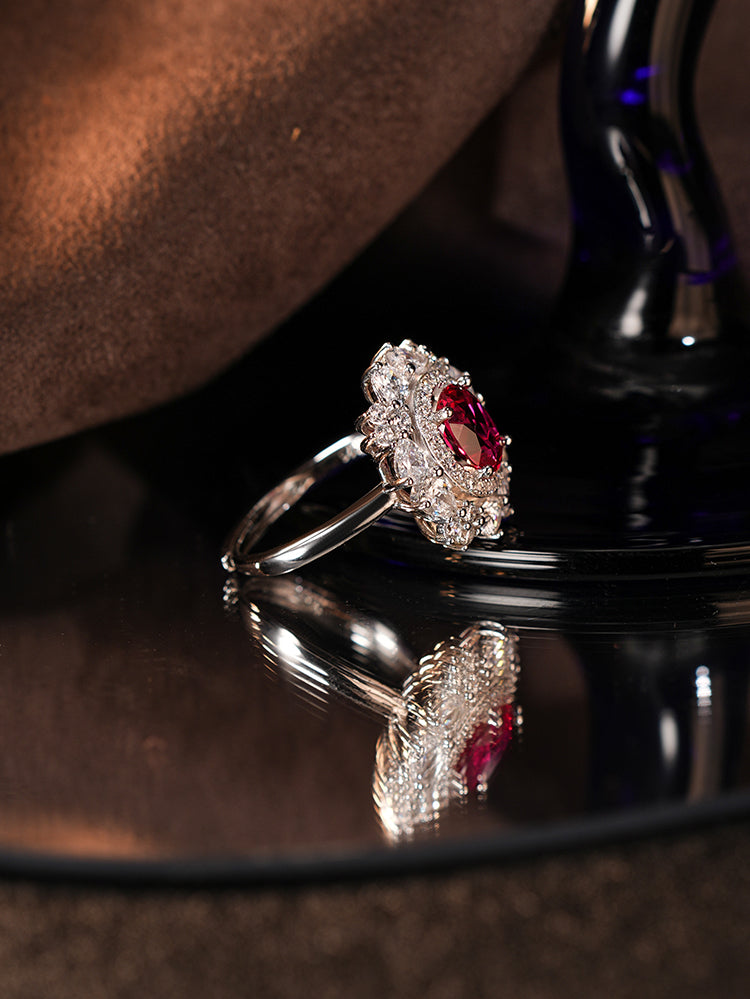 The Solar Ruby — lab-grown ruby ring in 925 sterling silver