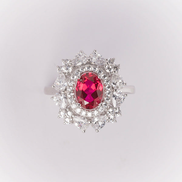 The Solar Ruby — lab-grown ruby ring in 925 sterling silver