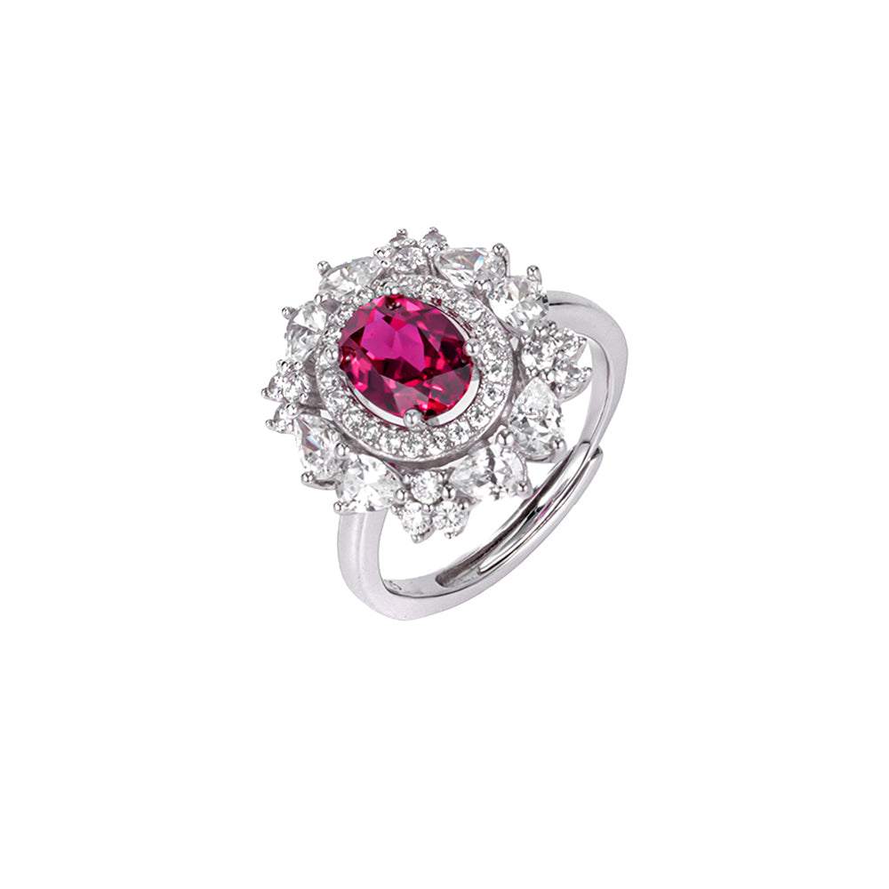 The Solar Ruby — lab-grown ruby ring in 925 sterling silver