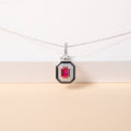 The Regent Noir — lab-grown ruby ring with black enamel in 925 sterling silver