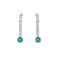 The Linear Emerald Earrings lab-grown emerald earrings in 925 sterling silver by Iris & Carly