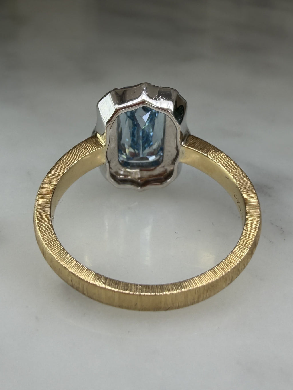 Back gallery view of the two-tone 18K gold setting of The Tidal Vow
