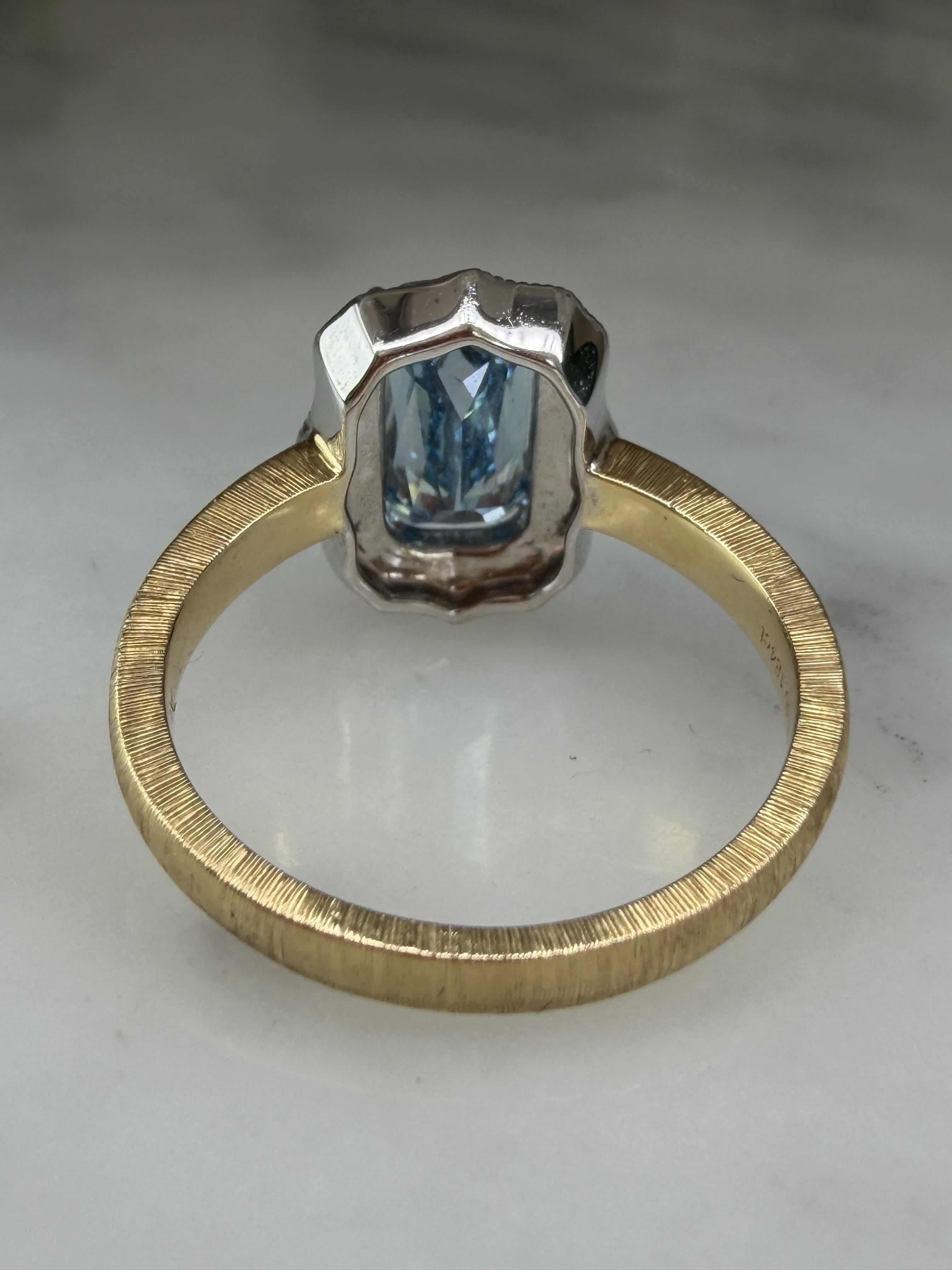 Back gallery view of the two-tone 18K gold setting of The Tidal Vow